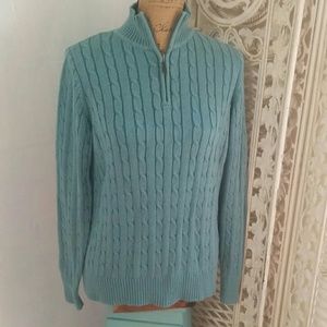 Eddie Bauer Cable Knit Quarter Zip Sweater